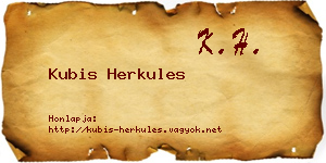 Kubis Herkules névjegykártya